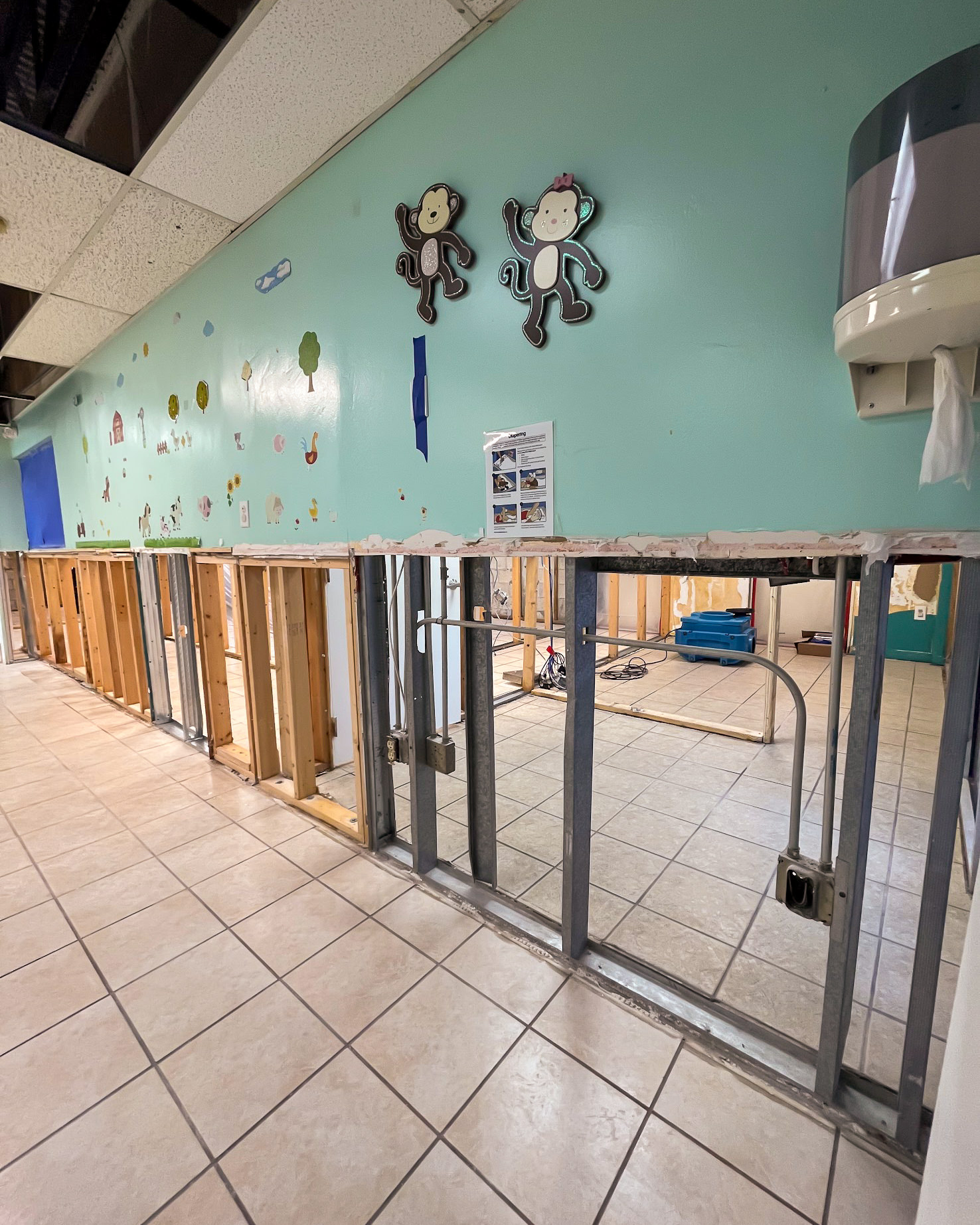 Mold remediation in progress